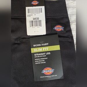 Dickies Black Slim Fit Straight Leg Work Pant